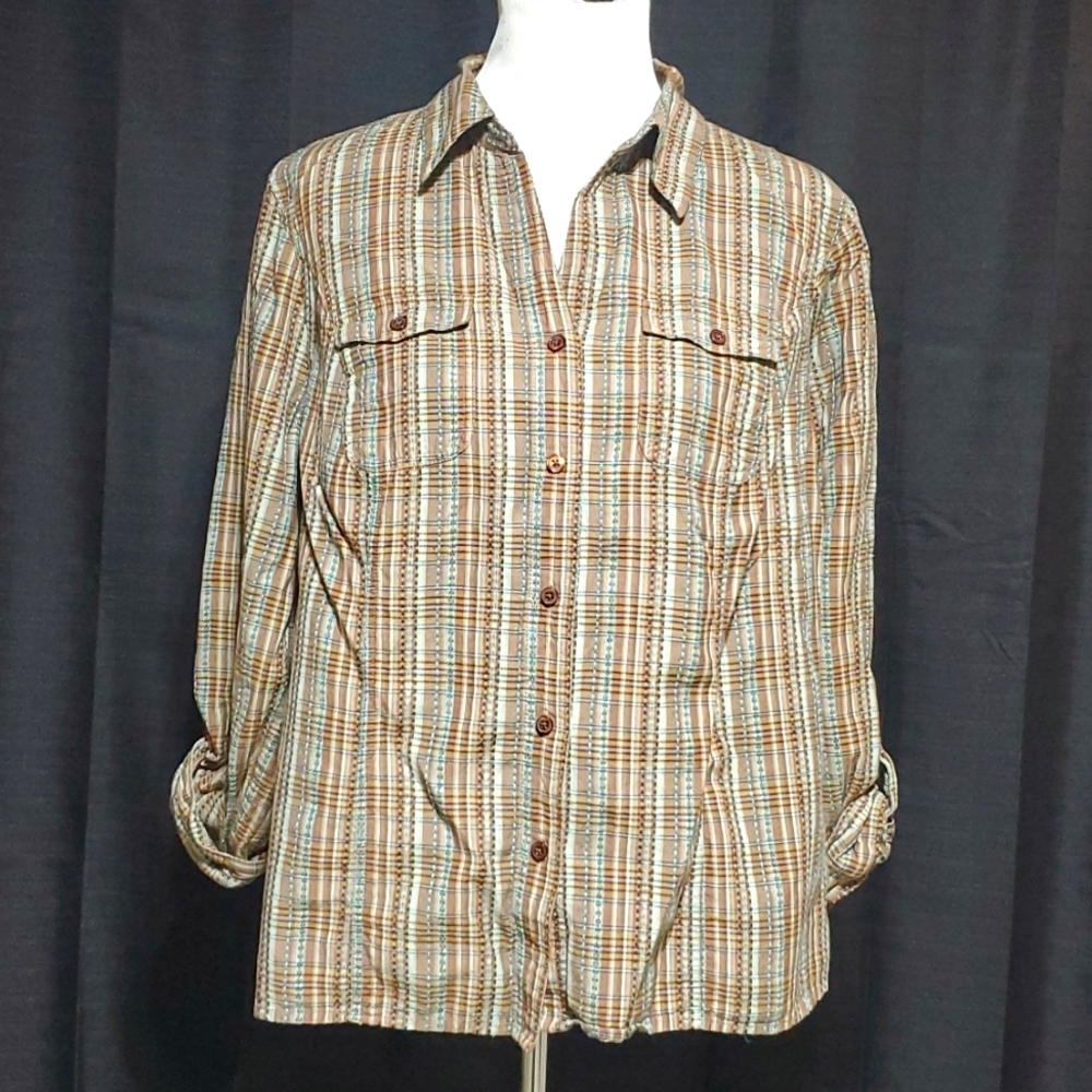 Plaid button down shirt